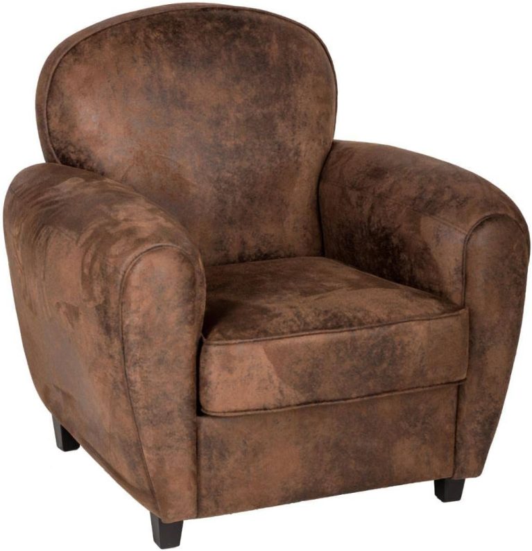 AC-Déco Fauteuil Stanis - 80 X 80 X 82 Cm - Polyester - Marron