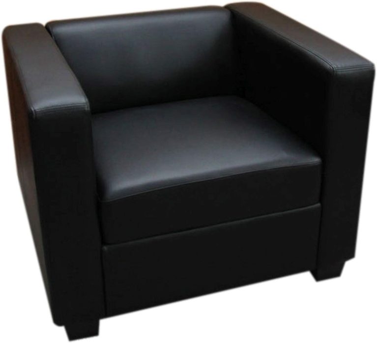 Mendler Fauteuil Club/Lounge Lille, 86 x 75 x 70 cm, cuir reconstitué, noir