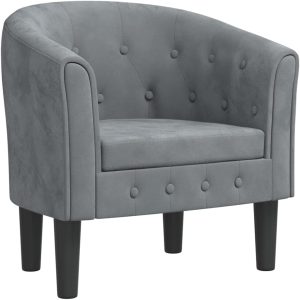 vidaXL Chaise Cabriolet Gris Foncé