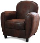 Notre test de Wadiga fauteuil club aspect cuir vieilli Marron