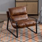 Notre test du chairus, fauteuil de salon en cuir PU marron