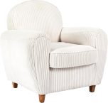 Notre test du HOME DECO FACTORY Scott, fauteuil club côtelé beige
