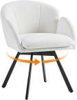 Notre test du Yaheetech, fauteuil pivotant en velours chenille blanc